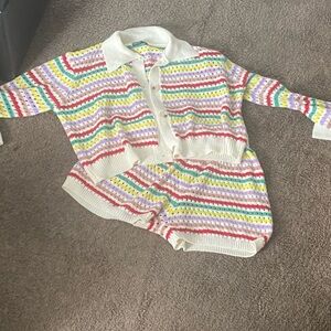 Fashion Nova White and Red High Waist Shorts